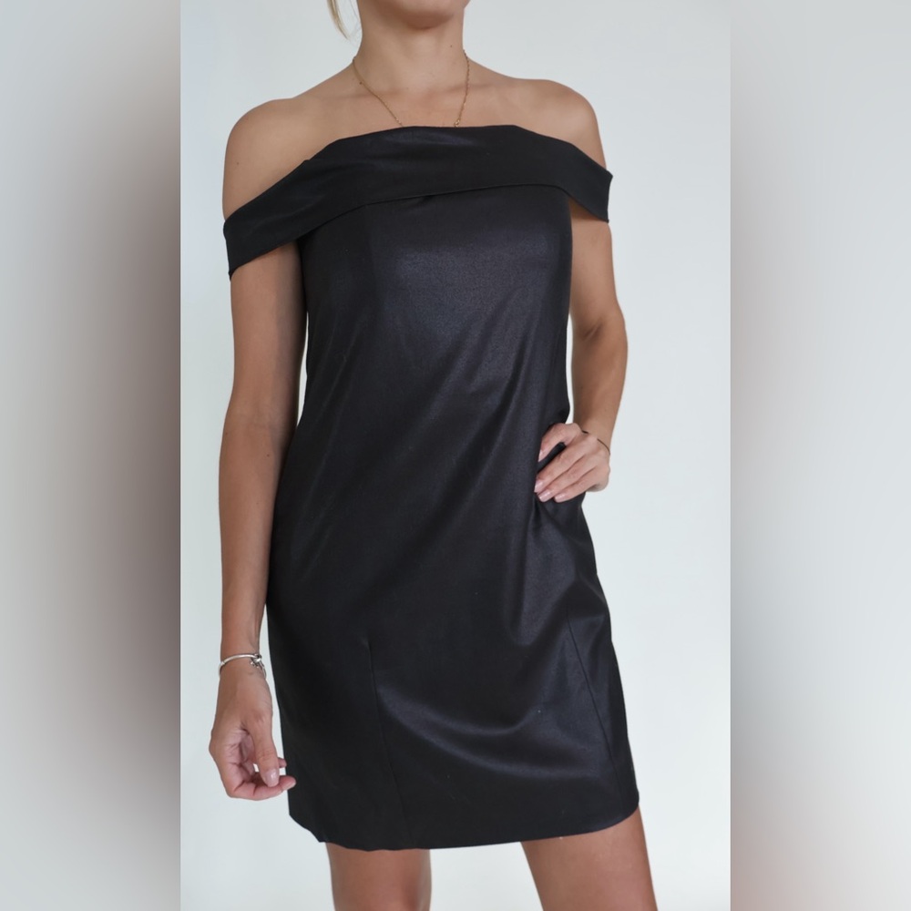 CHLOE Wool Fitted Zip Detail Shift Mini Dress in Potato Skin Off Brown Chintz 38